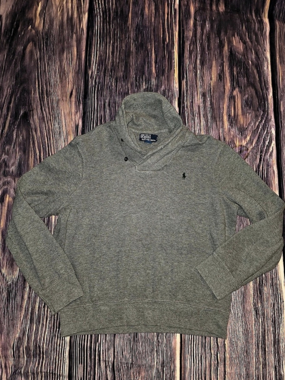 Polo Ralph Lauren Shawl Collar Pullover Sweater Gray XL